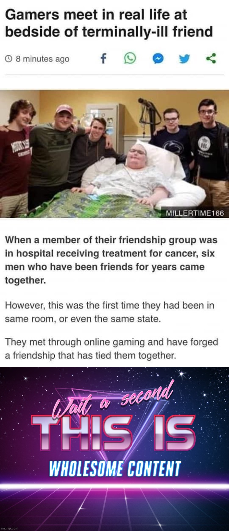 Wholesome 100 | image tagged in wholesome gamers,wait a second this is wholesome content,wholesome,content,wholesome 100,gamers rise up | made w/ Imgflip meme maker