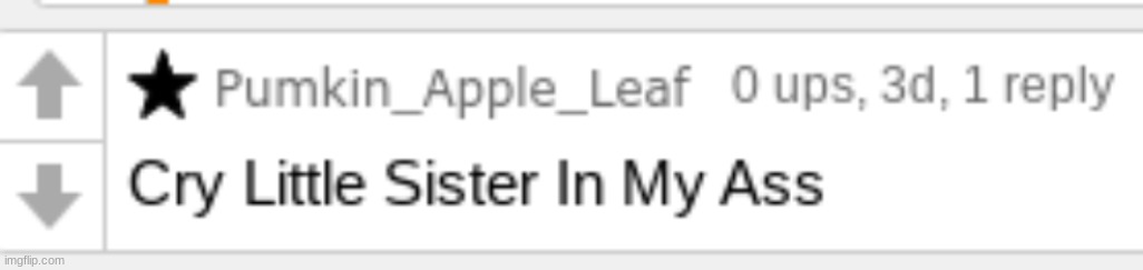 Cry Little Sister In My Ass | image tagged in cry little sister in my ass | made w/ Imgflip meme maker