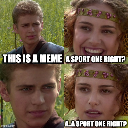 Anakin Padme 4 Panel | THIS IS A MEME; A SPORT ONE RIGHT? A..A SPORT ONE RIGHT? | image tagged in anakin padme 4 panel | made w/ Imgflip meme maker