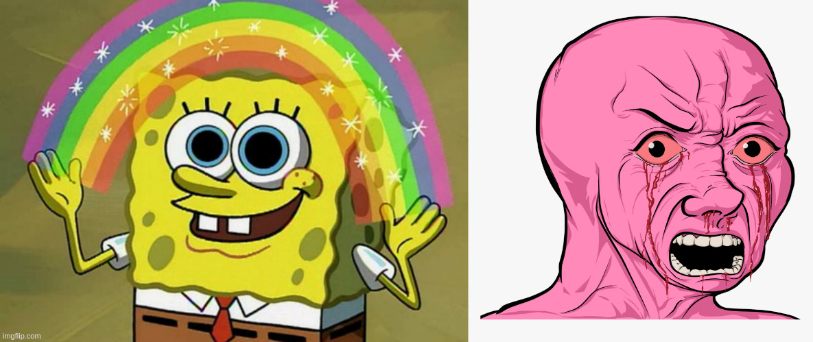Expectation vs reality | image tagged in memes,imagination spongebob | made w/ Imgflip meme maker