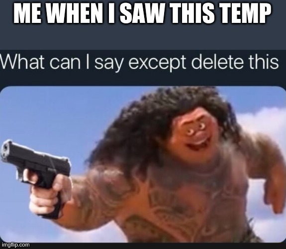 What can I say except delete this | ME WHEN I SAW THIS TEMP | image tagged in what can i say except delete this | made w/ Imgflip meme maker