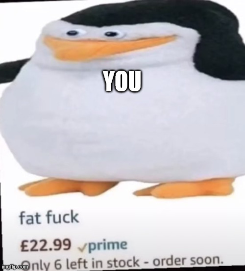 Fat fuck | YOU | image tagged in fat fuck | made w/ Imgflip meme maker