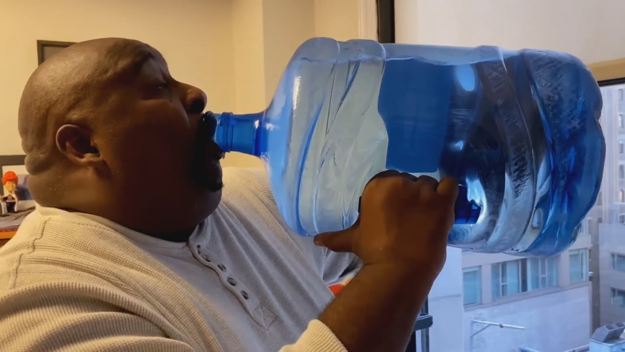 Man chugging water Blank Meme Template