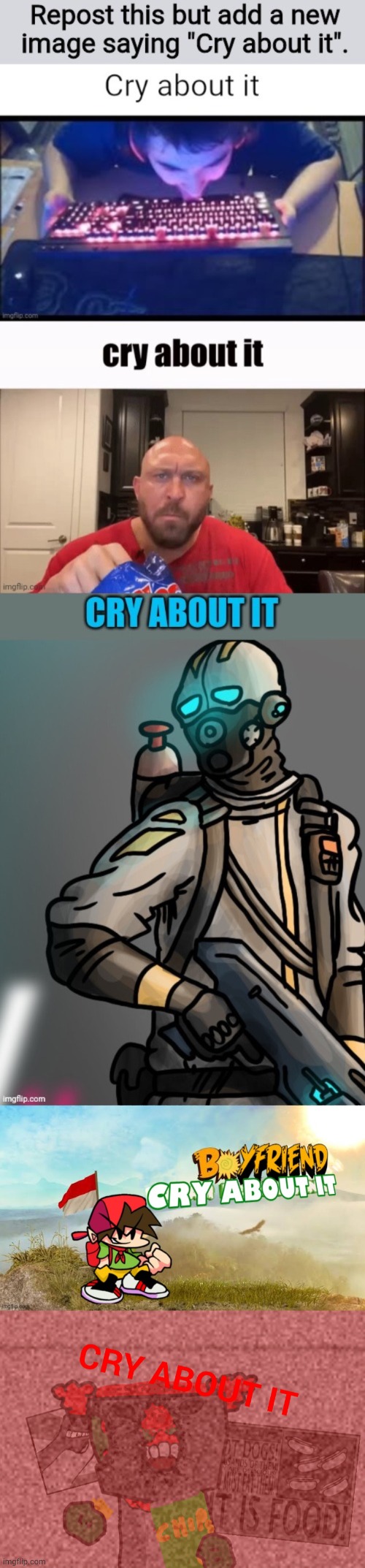 image tagged in cry about it | made w/ Imgflip meme maker