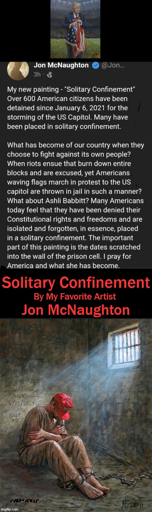 Brought To You By Our Unjust Justice Department; The Tears Are Brought to You by Jon McNaughton | image tagged in politics,democrat party,leftism,solitary confinement,injustice,liberal hypocrisy | made w/ Imgflip meme maker