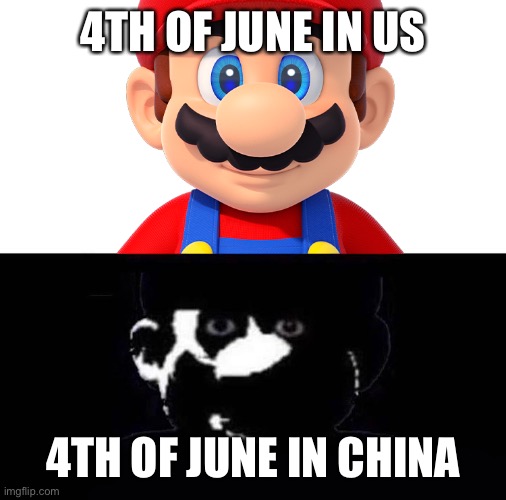 funni | 4TH OF JUNE IN US; 4TH OF JUNE IN CHINA | image tagged in funni | made w/ Imgflip meme maker