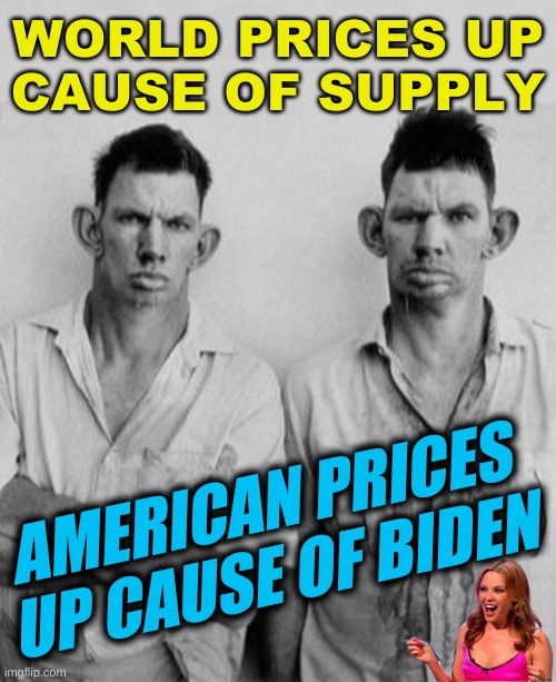 economics of trump university | WORLD PRICES UP
CAUSE OF SUPPLY; AMERICAN PRICES
UP CAUSE OF BIDEN | image tagged in inbred trump voters,supply side economics,blame biden,biden derangement syndrome,conservative hypocrisy,pandemic | made w/ Imgflip meme maker