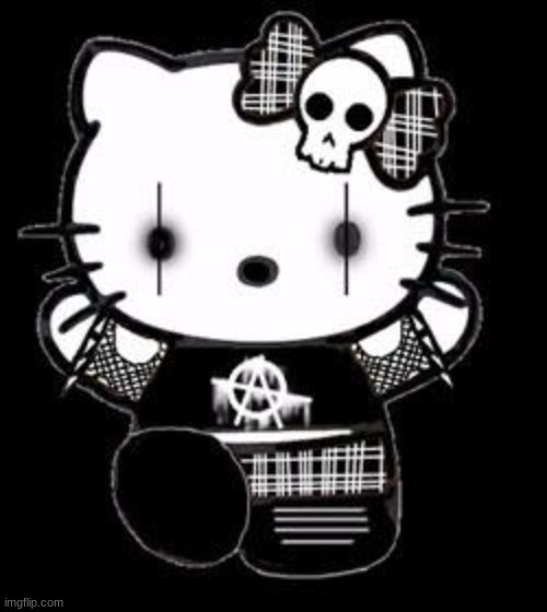 Goth Hello Kitty | image tagged in goth hello kitty | made w/ Imgflip meme maker