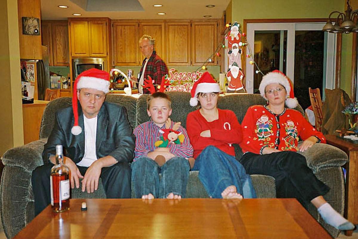 Christmas with Family Blank Meme Template