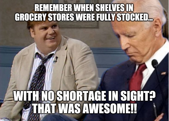 Put food on the shelves again!! | REMEMBER WHEN SHELVES IN GROCERY STORES WERE FULLY STOCKED... WITH NO SHORTAGE IN SIGHT?
THAT WAS AWESOME!! | image tagged in memes | made w/ Imgflip meme maker