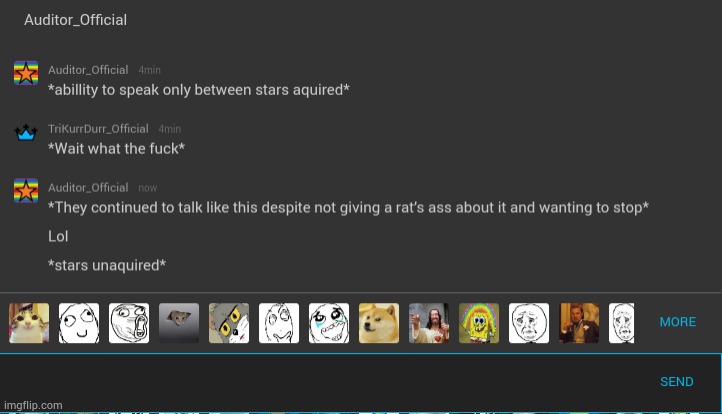 Meanwhile in me and the Auditor's chat | made w/ Imgflip meme maker