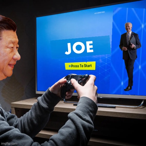 Xi Jinping’s favorite video game. | JOE | image tagged in xi jinping,china,communists,joe biden,biden,creepy joe biden | made w/ Imgflip meme maker
