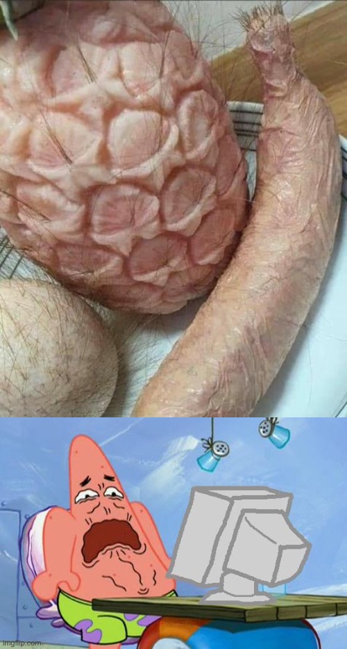 The skin of the fruit | image tagged in patrick star internet disgust | made w/ Imgflip meme maker