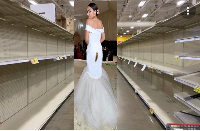 High Quality AOC in stained dress Blank Meme Template