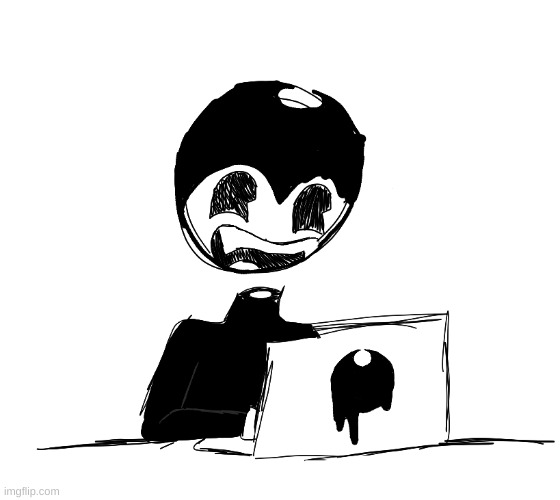 i drew bendy looking at some memes | made w/ Imgflip meme maker