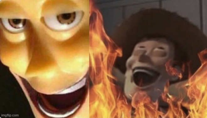 Satanic woody (no spacing) | image tagged in satanic woody no spacing | made w/ Imgflip meme maker