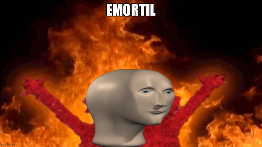 elmo fire | EMORTIL | image tagged in elmo fire | made w/ Imgflip meme maker