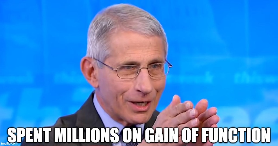 Dr. Fauci 2020 | SPENT MILLIONS ON GAIN OF FUNCTION | image tagged in dr fauci 2020 | made w/ Imgflip meme maker