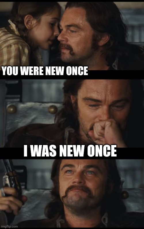 Good News for Leo | YOU WERE NEW ONCE I WAS NEW ONCE | image tagged in good news for leo | made w/ Imgflip meme maker