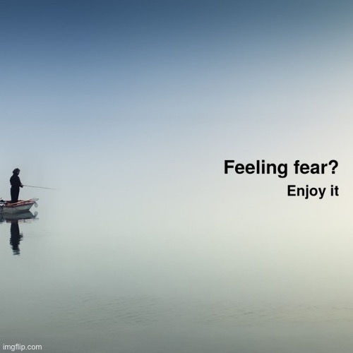 Feeling fear? Enjoy it. | image tagged in feeling fear enjoy it | made w/ Imgflip meme maker