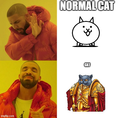 pets | NORMAL CAT; CAT | image tagged in drake blank | made w/ Imgflip meme maker
