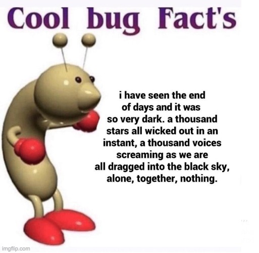 cool bugs right? | image tagged in cool bug facts | made w/ Imgflip meme maker