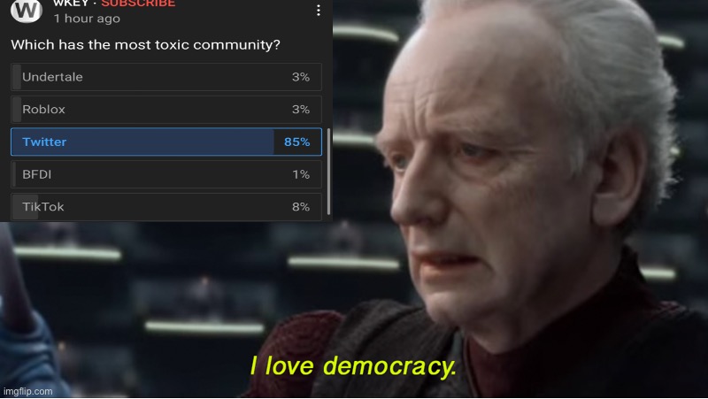 Twitter | image tagged in i love democracy | made w/ Imgflip meme maker