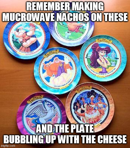 REMEMBER MAKING MUCROWAVE NACHOS ON THESE; AND THE PLATE BUBBLING UP WITH THE CHEESE | image tagged in memes | made w/ Imgflip meme maker