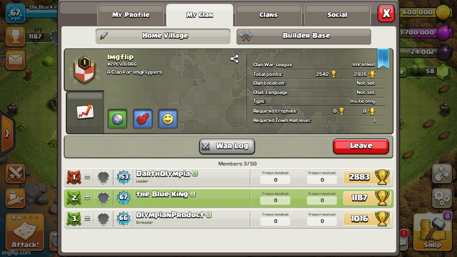 I know this isn't stream related, but can anyone who plays Clash of Clans Join? | made w/ Imgflip meme maker