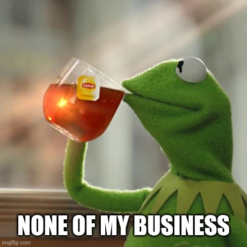 But That's None Of My Business Meme | NONE OF MY BUSINESS | image tagged in memes,but that's none of my business,kermit the frog | made w/ Imgflip meme maker