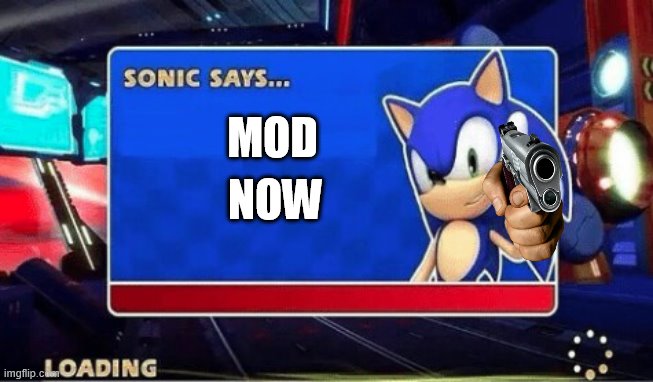 Sonic Says | MOD; NOW | image tagged in sonic says | made w/ Imgflip meme maker