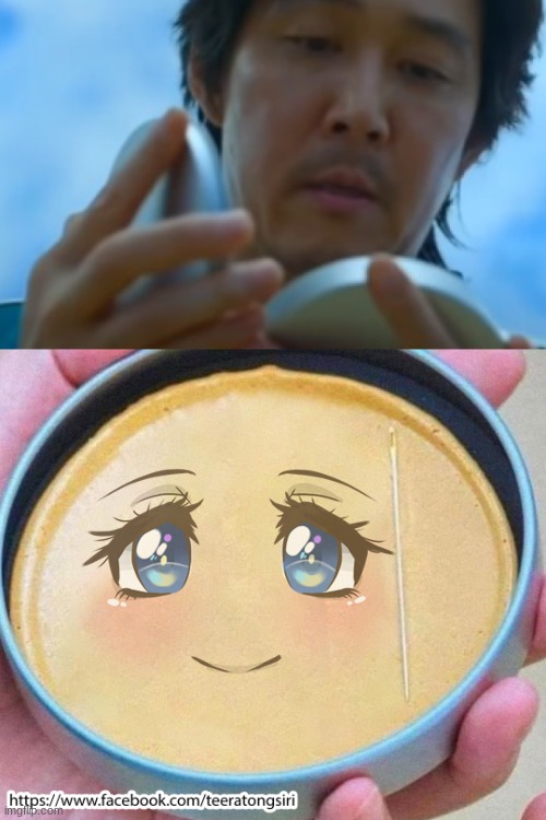 This dalgona candy looks so kawaii ngl | image tagged in squid game,meme,memes,anime,anime meme,anime face | made w/ Imgflip meme maker
