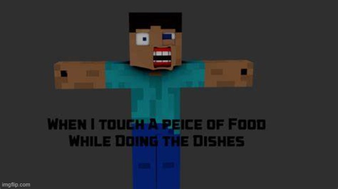 funny minecraft meme | image tagged in minecraft,funny,dishes | made w/ Imgflip meme maker