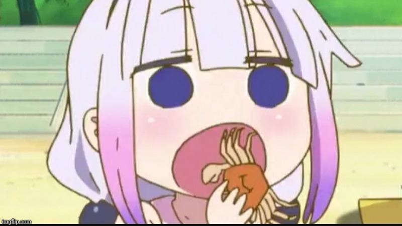 Kanna eating a crab | image tagged in kanna eating a crab | made w/ Imgflip meme maker