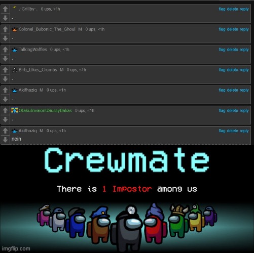 E | image tagged in crewmate there is 1 impostor among us | made w/ Imgflip meme maker