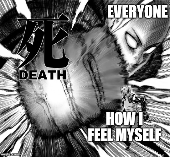 One punch man death punch | EVERYONE HOW I FEEL MYSELF | image tagged in one punch man death punch | made w/ Imgflip meme maker