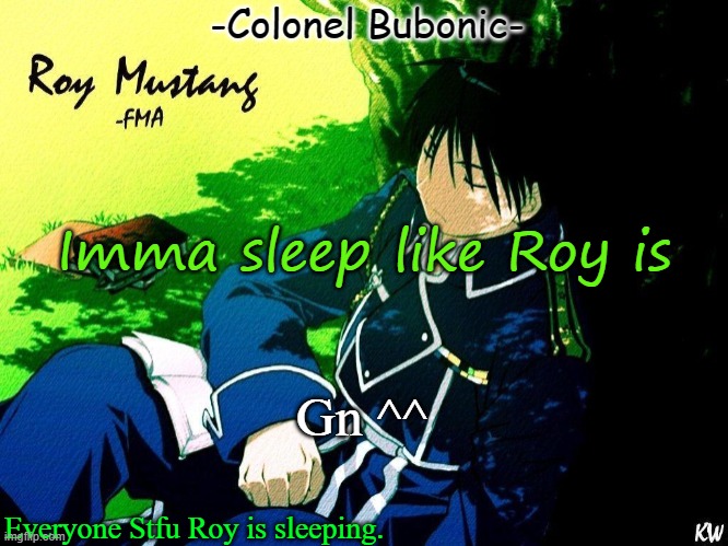 Roy nap ^^ | Imma sleep like Roy is; Gn ^^ | image tagged in roy nap | made w/ Imgflip meme maker