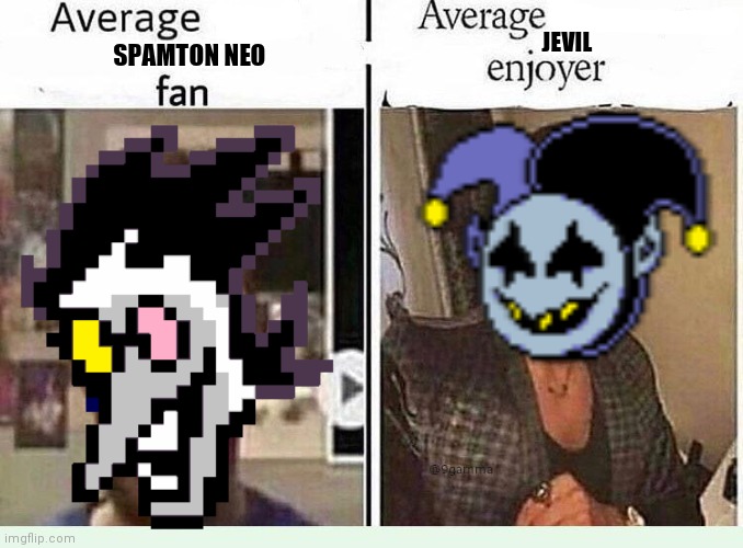 I can do anything, including being a BIG SHOT! | JEVIL; SPAMTON NEO | image tagged in jevil,spamton,big shot,deltarune | made w/ Imgflip meme maker