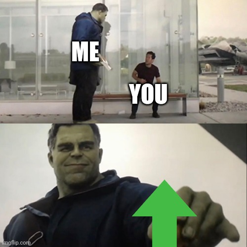ME YOU | image tagged in hulk taco | made w/ Imgflip meme maker