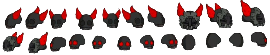 High Quality Skeleton sprite sheet heads 1 Blank Meme Template