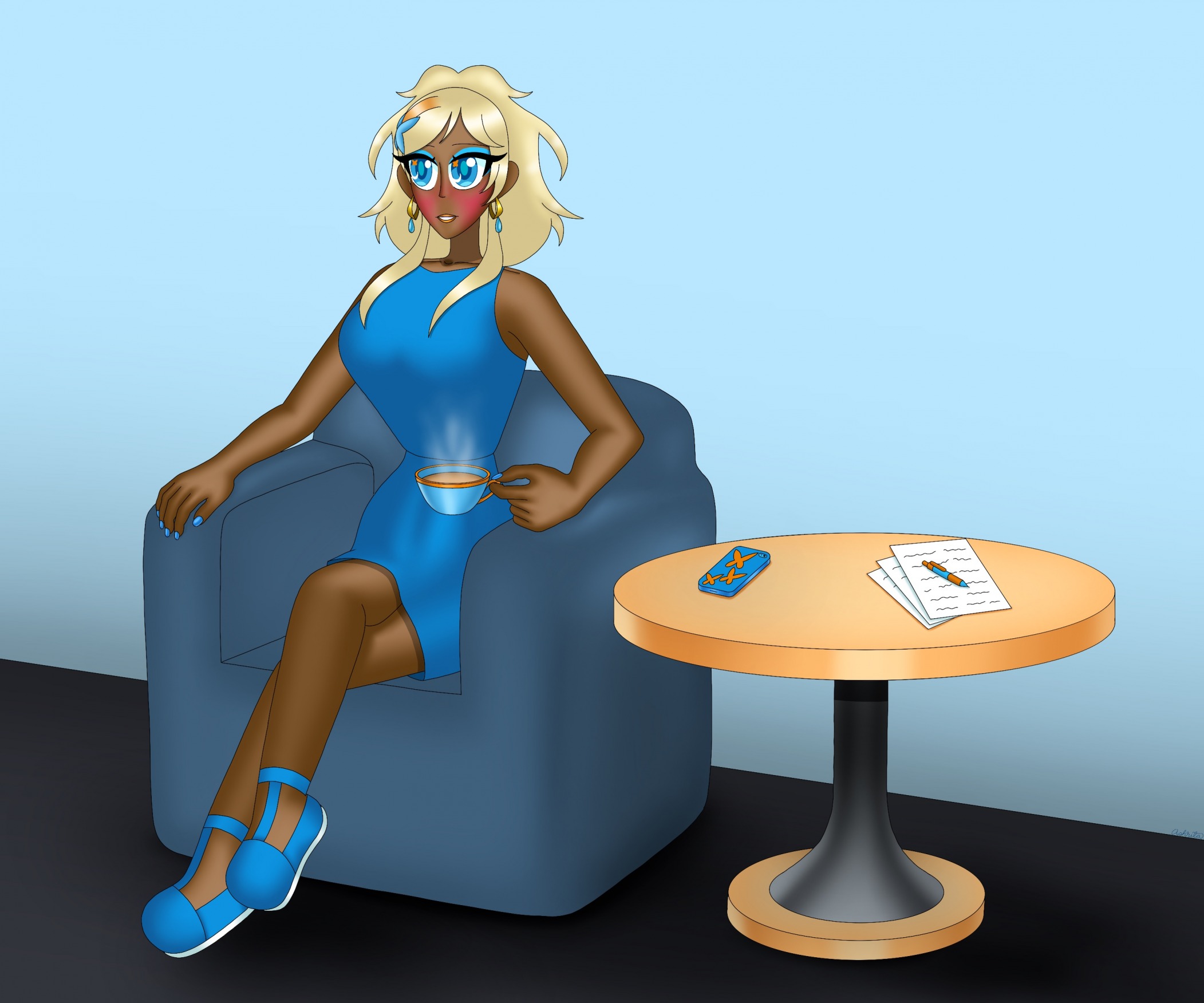 Musume Ronshaku with the tea Blank Meme Template