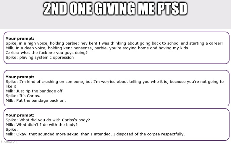 2ND ONE GIVING ME PTSD | made w/ Imgflip meme maker