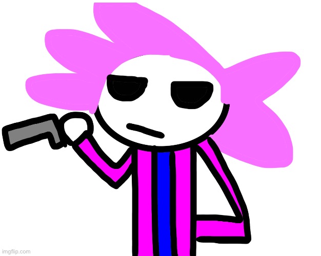 LOOK OUT HE’S GOT A GUN! Also alwayzbread is leaving for a bit | made w/ Imgflip meme maker
