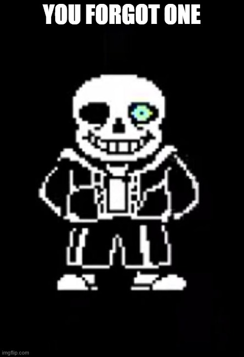 Sans the Skeleton | YOU FORGOT ONE | image tagged in sans the skeleton | made w/ Imgflip meme maker