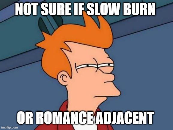 Not Sure If - Futurama Fry | NOT SURE IF SLOW BURN; OR ROMANCE ADJACENT | image tagged in not sure if - futurama fry | made w/ Imgflip meme maker