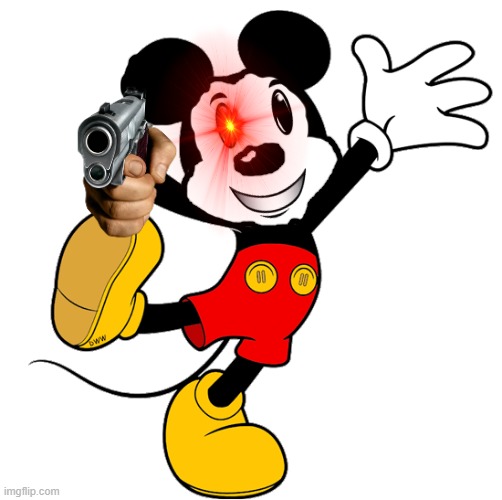 image tagged in overgrown rat,rat,crust,mickey mouse gun,mouse,crusty | made w/ Imgflip meme maker