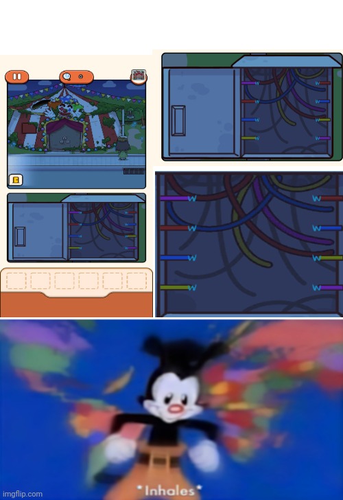 I GOT THIS GAME A WEEK AGO AND ALREADY MY AMONG US SKILLS ARE PAYING OFF | image tagged in yakko inhale,among us,wires task | made w/ Imgflip meme maker