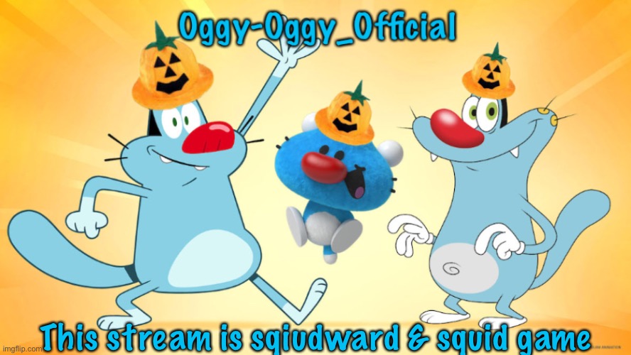 Oggy-Oggy_Official’s announcement template (Halloween edition) | This stream is sqiudward & squid game | image tagged in oggy-oggy_official s announcement template halloween edition | made w/ Imgflip meme maker