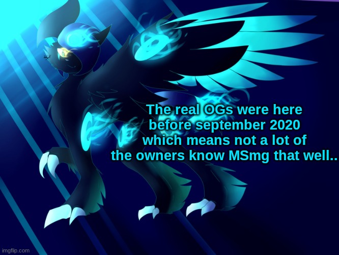 Shiny Umbreon / Mega Absol Fusion | The real OGs were here before september 2020 which means not a lot of the owners know MSmg that well.. | image tagged in shiny umbreon / mega absol fusion | made w/ Imgflip meme maker