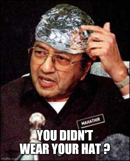 I remember my first tinfoil hat | YOU DIDN'T WEAR YOUR HAT ? | image tagged in i remember my first tinfoil hat | made w/ Imgflip meme maker